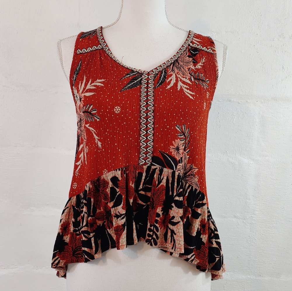 PATRONS OF PEACE FLORAL BOHO SLEEVELESS TOP - Picture 6 of 14